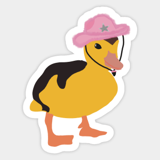 Pink Cowboy Duck Sticker